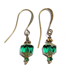 Emerald Glass Earrings