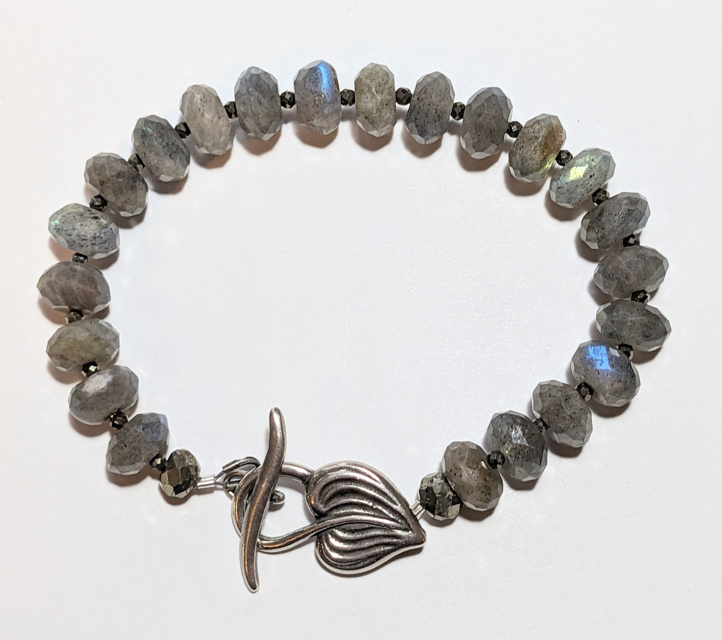 faceted labradorite leaf bracelet