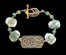 moss agate fish bracelet
