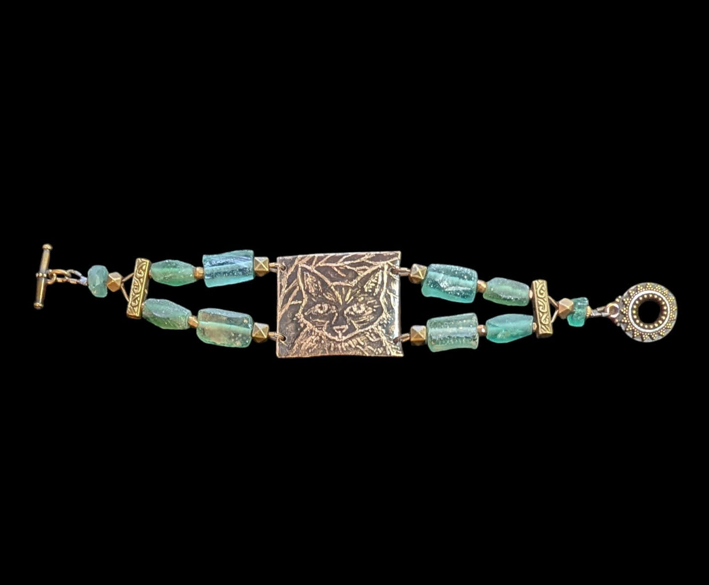 roman glass fox bracelet