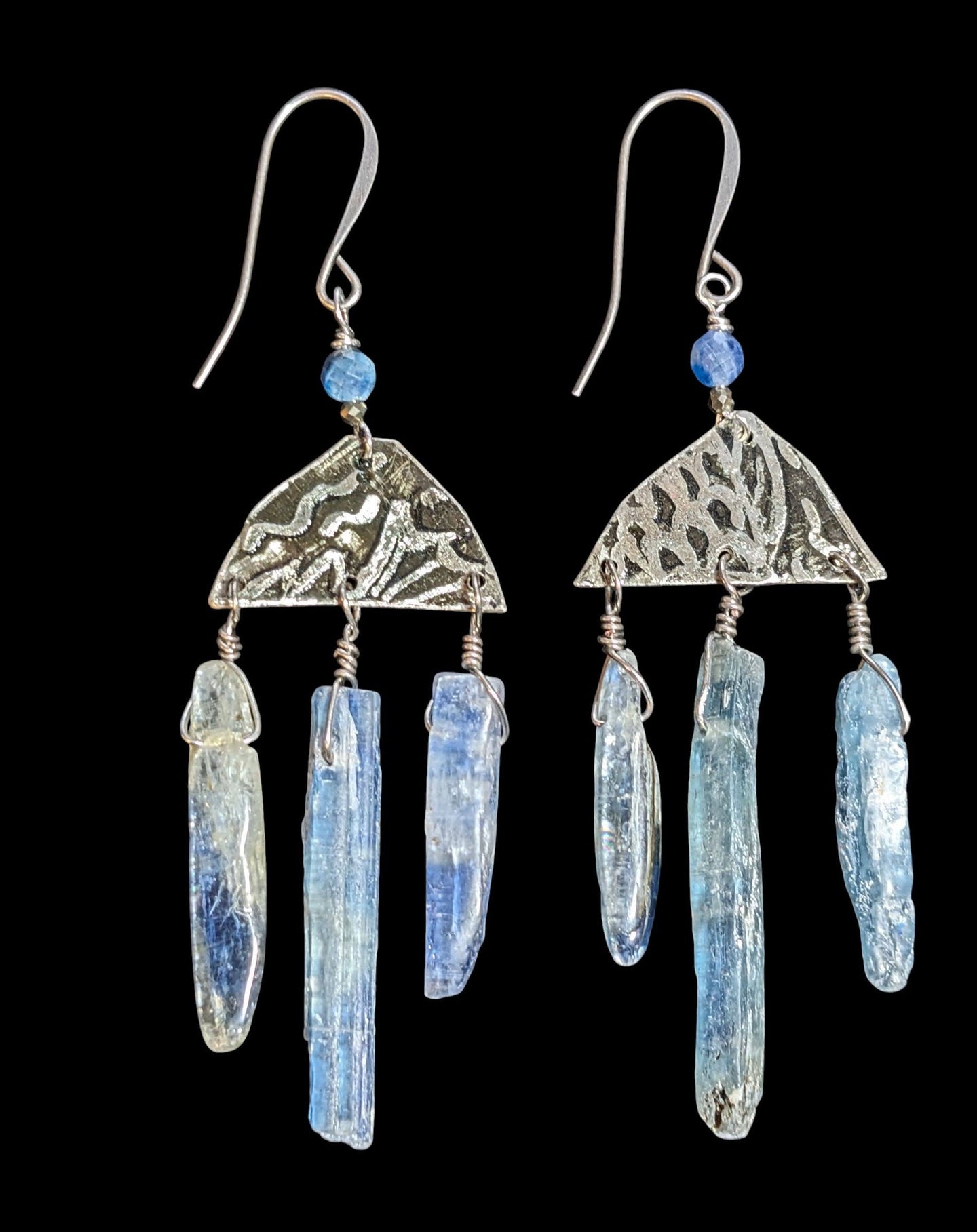 freeform kyanite chandelier earrings
