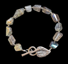 freeform labradorite & leaf bracelet