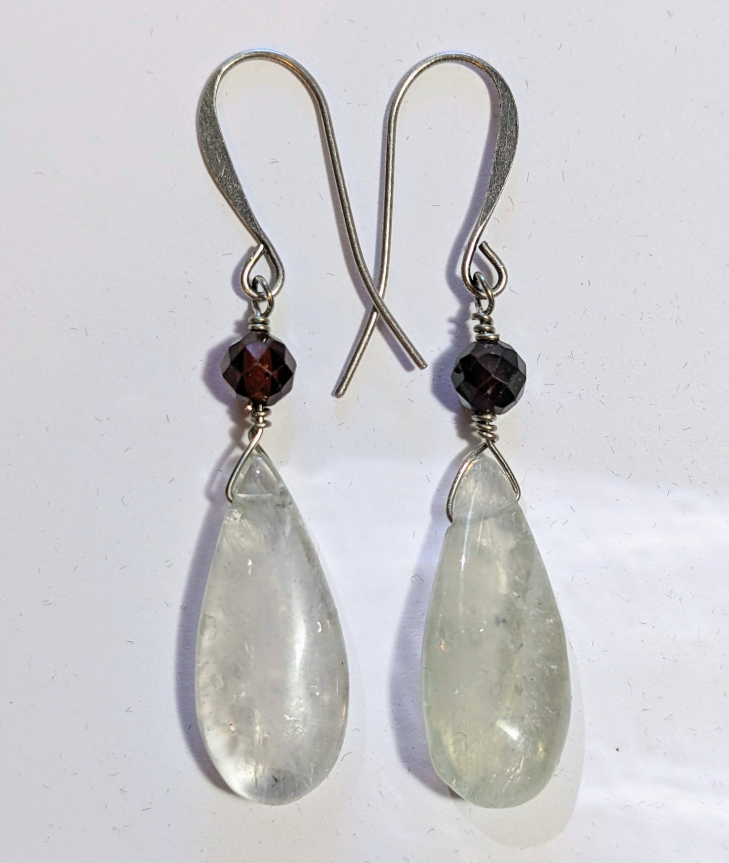 green amethyst & garnet earrings