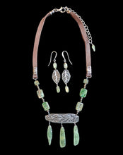 green kyanite leaf & vine set