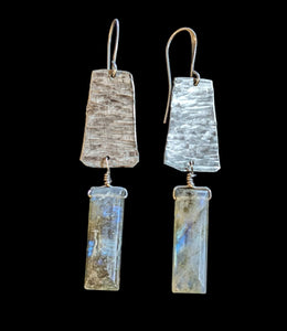 Hammered Labradorite Earrings