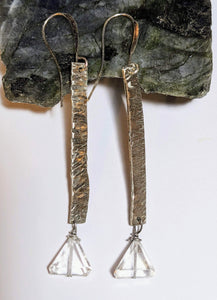 Hammered Quartz Earrings