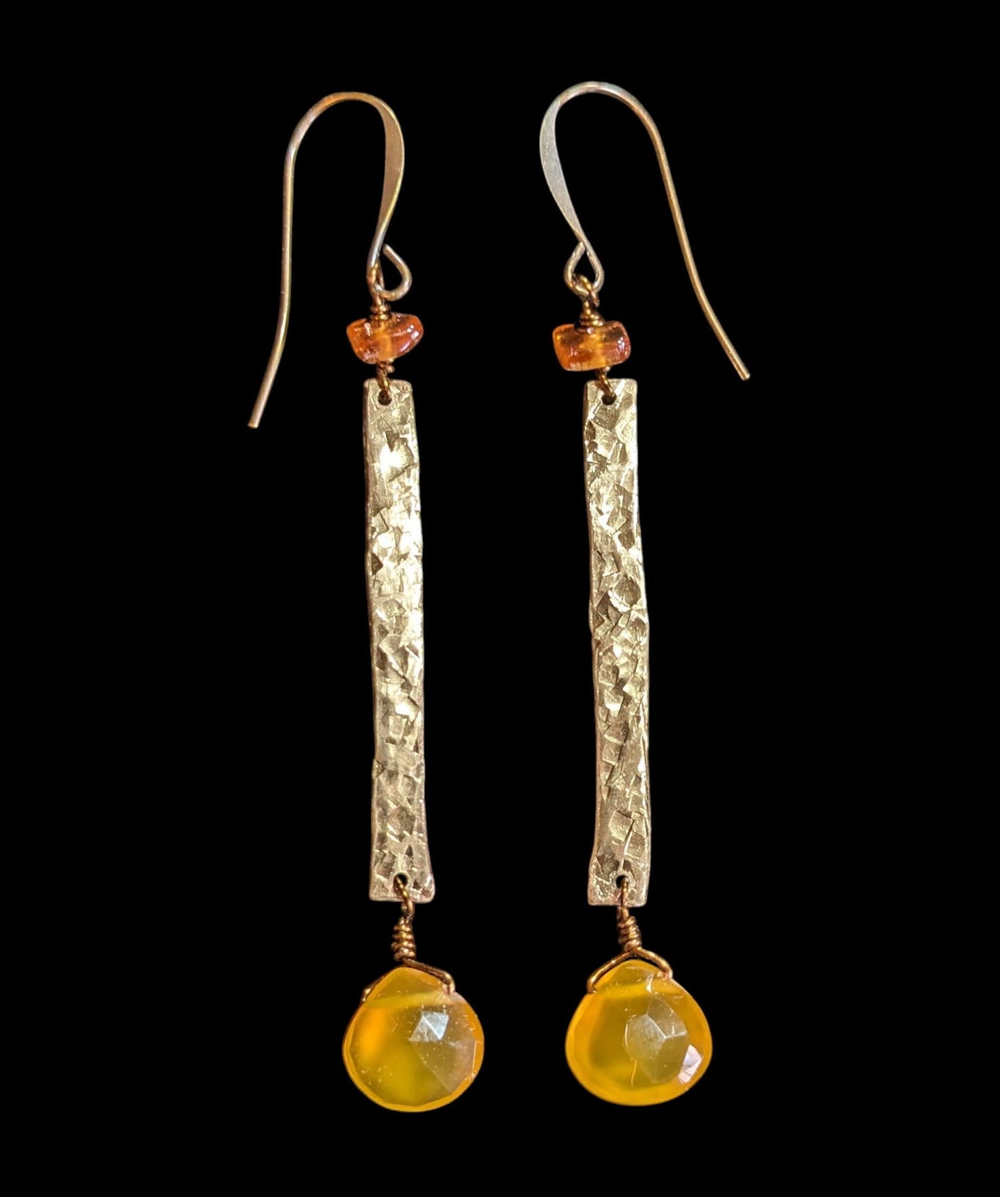hammered topaz earrings