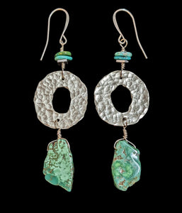 Hammered Turquoise Earrings