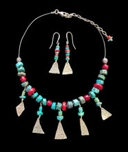 hammered turquoise & coral set
