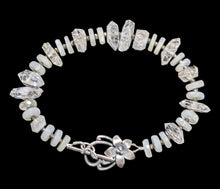 herkimer diamond & moonstone flower bracelet