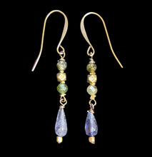 tourmaline & iolite lotus set