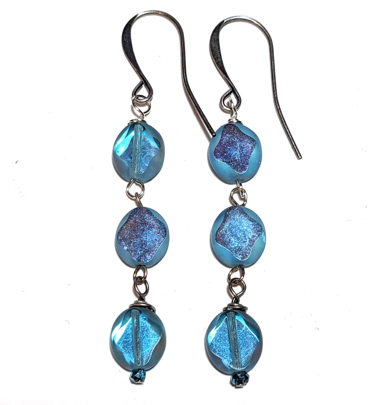 iridescent blue earrings