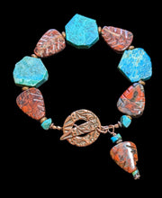 jasper leaf & chrysocolla bracelet