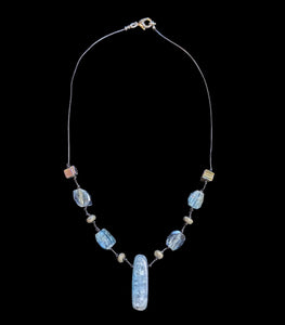 Kyanite & Pyrite Short Pendant Necklace