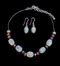 labradorite & garnet set