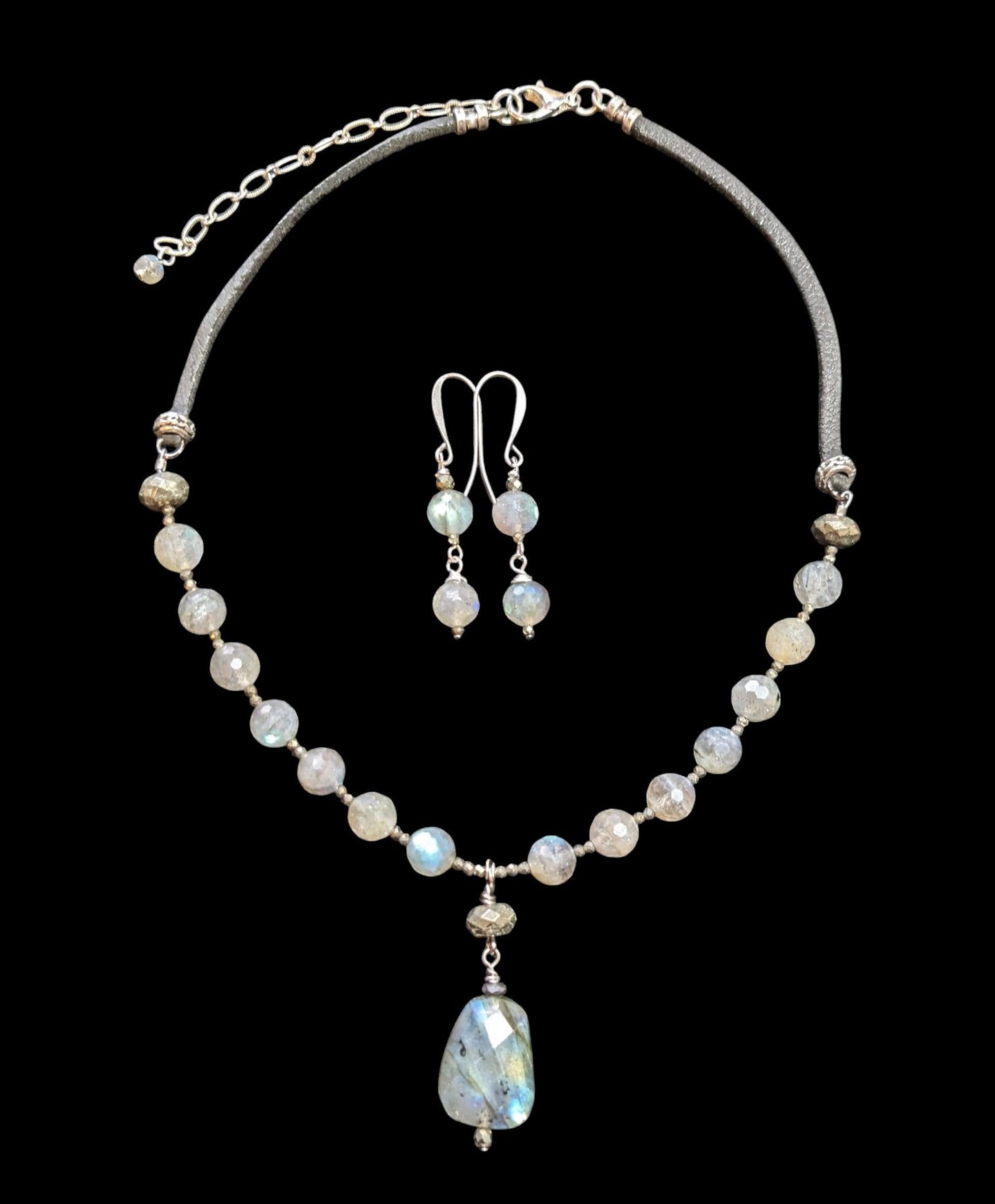 labradorite pendant set