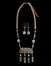 labradorite & emerald leaf & vine set