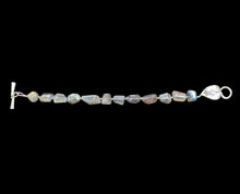 freeform labradorite & leaf bracelet