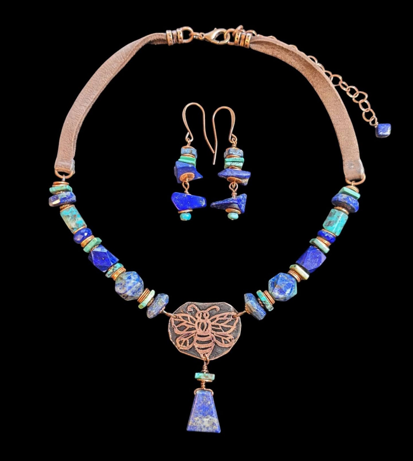 lapis & turquoise bee set