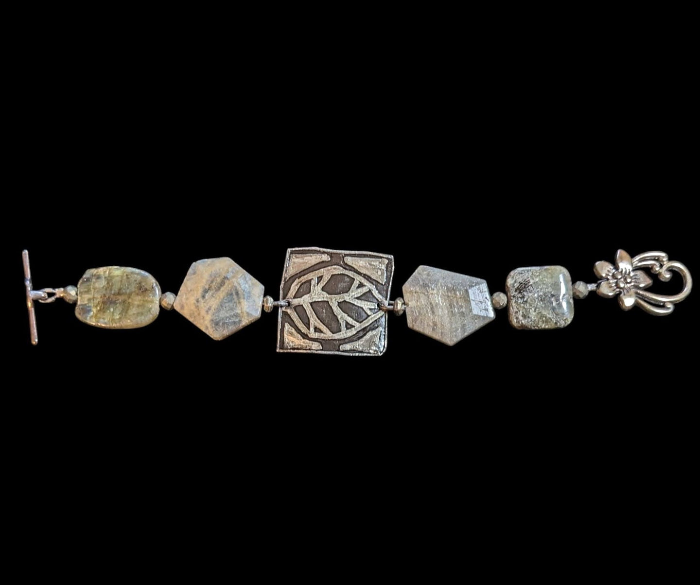 leaf & labradorite bracelet
