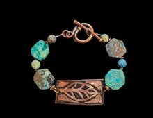 chrysocolla & turquoise leaf bracelet