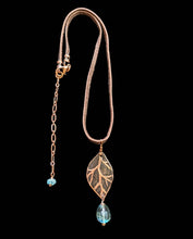 copper leaf & fluorite pendant necklace