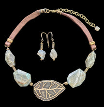 leaf & labradorite set
