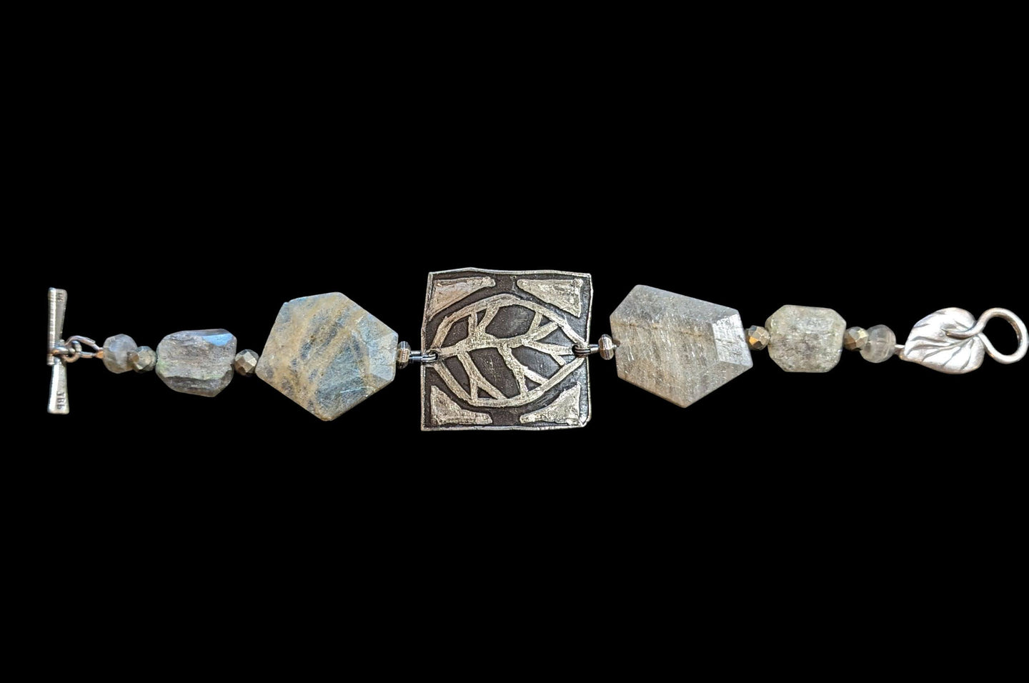 leaf & labradorite bracelet