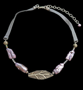 Leaf & Lavender Pearl Choker Set