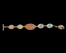 leaf & ruby in zoisite bracelet