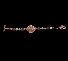 leaf & turquoise bracelet