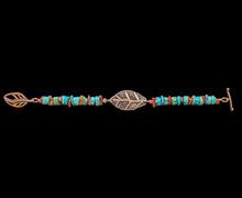 turquoise & jasper leaf bracelet