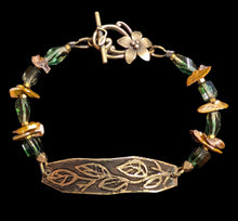 leaf & vine tourmaline & pearl bracelet