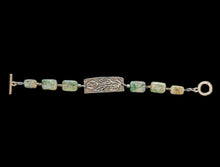 green kyanite leaf & vine bracelet