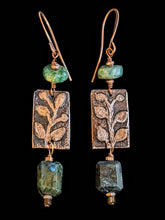 leaf & vine green labradorite earrings