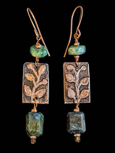 Leaf & Vine Green Labradorite Earrings