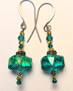 Lime Czech Glass Earrings