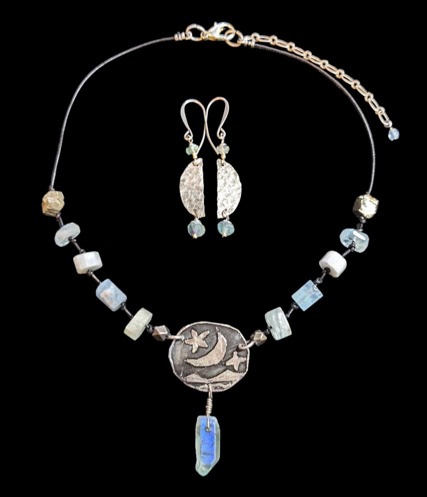 moon & stars aquamarine set