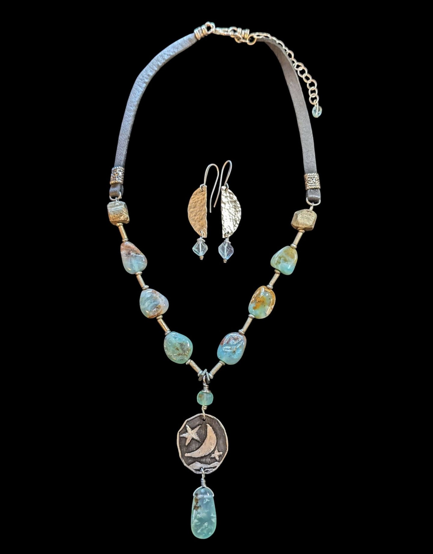 moon & stars blue opal set