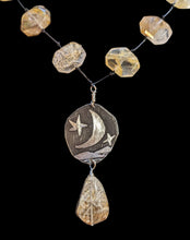 moon & rutilated quartz set