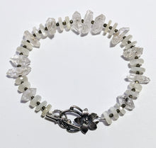 herkimer diamond & moonstone flower bracelet