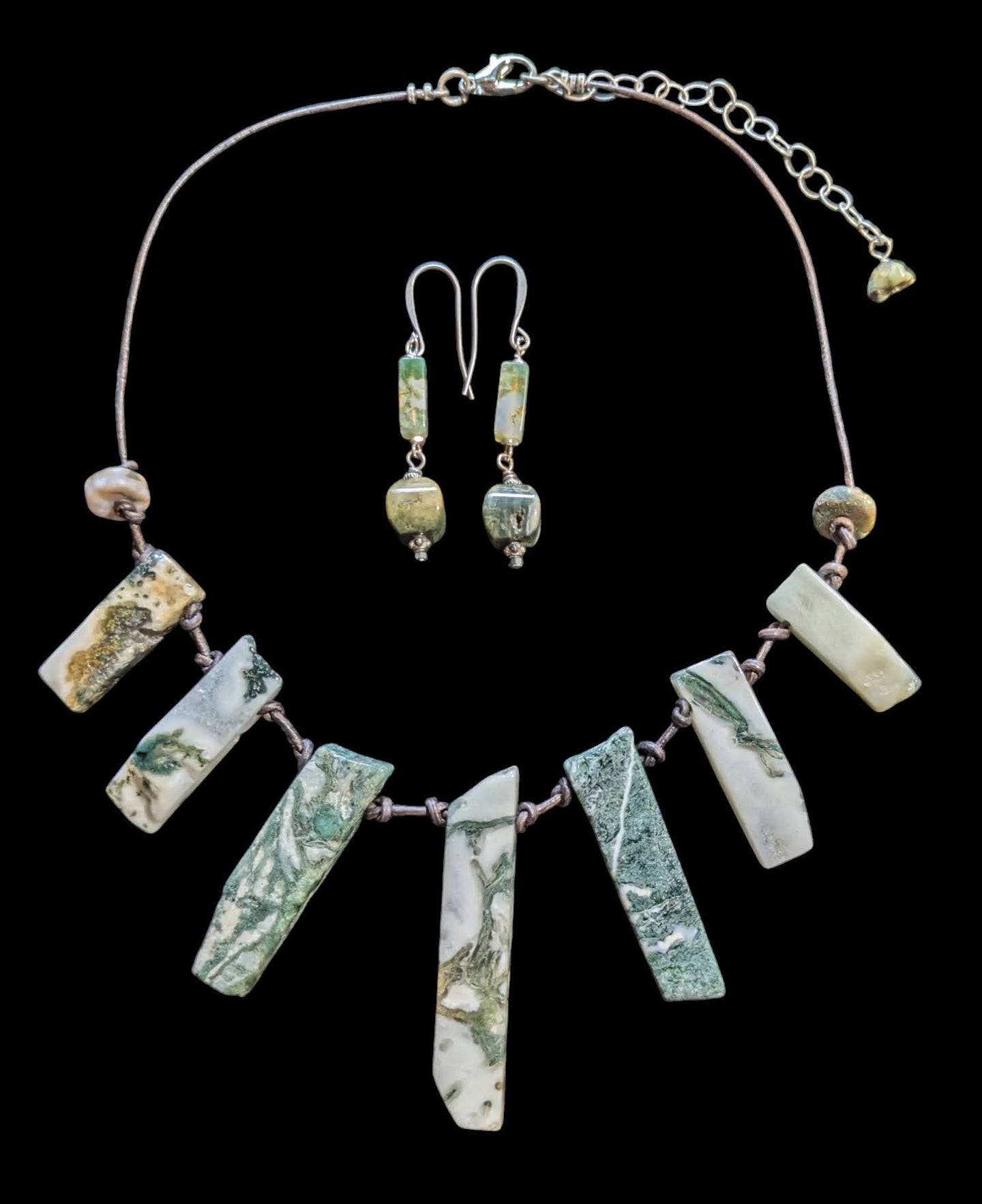 tribal moss agate set