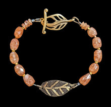 leaf & sunstone bracelet