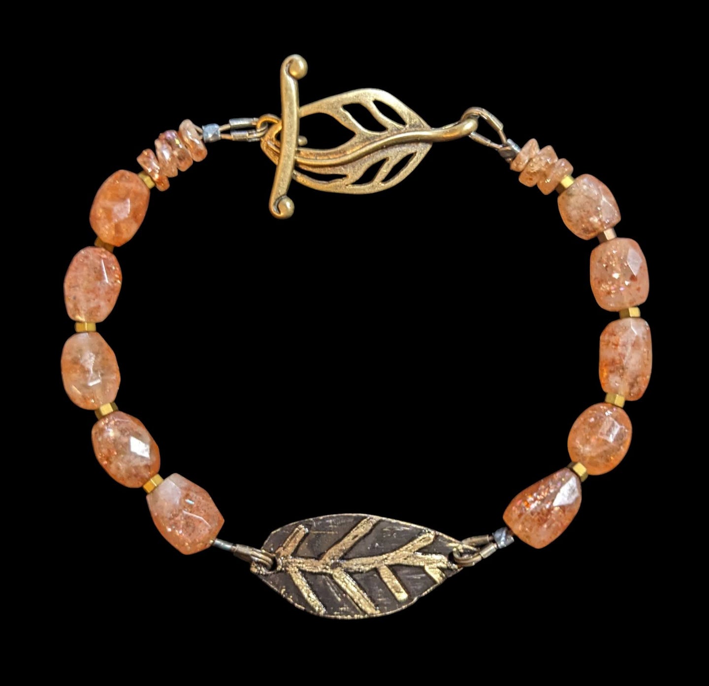 leaf & sunstone bracelet