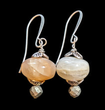 chalcedony & peach moonstone set