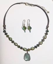 blue fluorite & pearl set