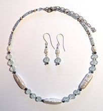 pearl & blue topaz set