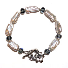 pearl & crystal flower bracelet