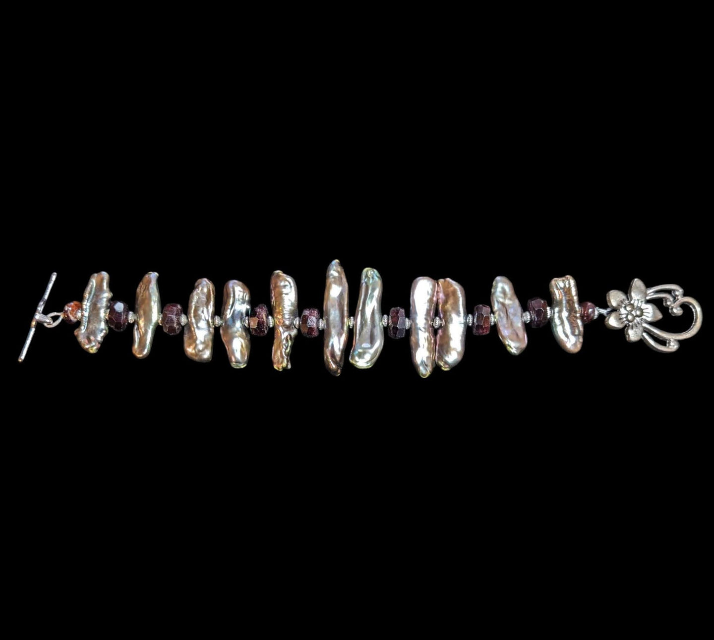 pearl & garnet bracelet