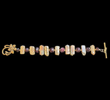 pearl & garnet flower bracelet